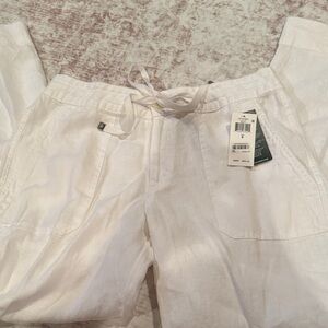 NWT Lauren Ralph Lauren White Linen Pants Pants Size 8